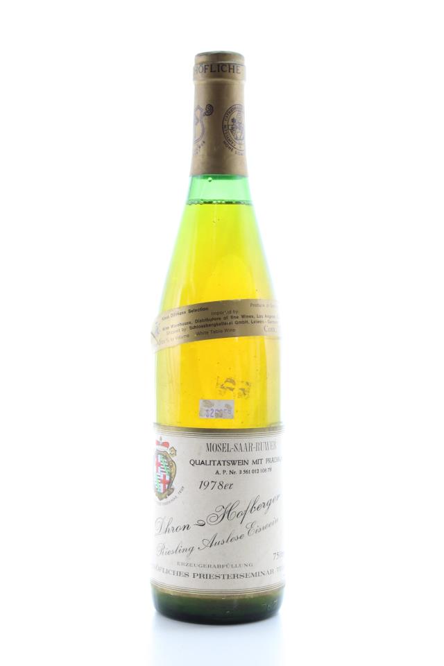Bischöfliche Weingüter Trier Dhroner Hofberger Riesling Auslese Eiswein #08 1978