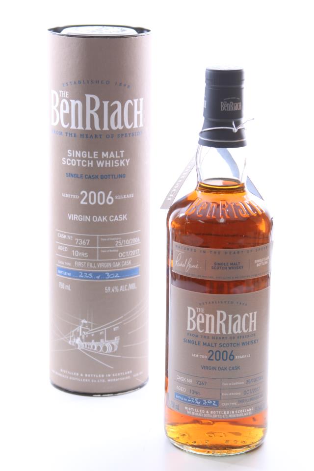 Benriach Disitillery Single Malt Scotch Whisky Single Virgin Oak Cask 10-Years-Old 2006