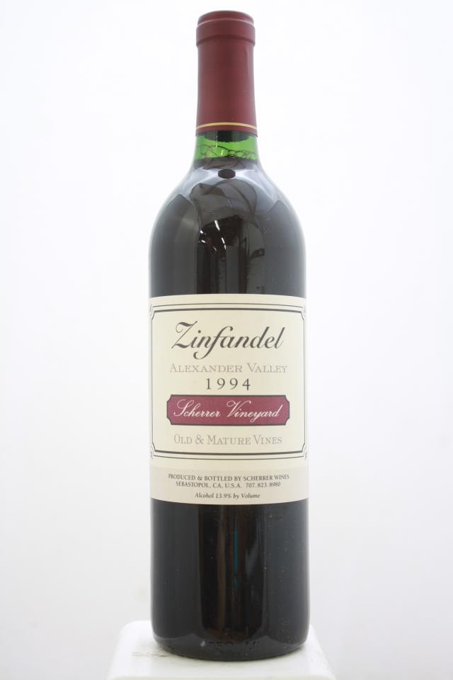 Scherrer Zinfandel Sherrer Vineyard Old & Mature Vines 1994