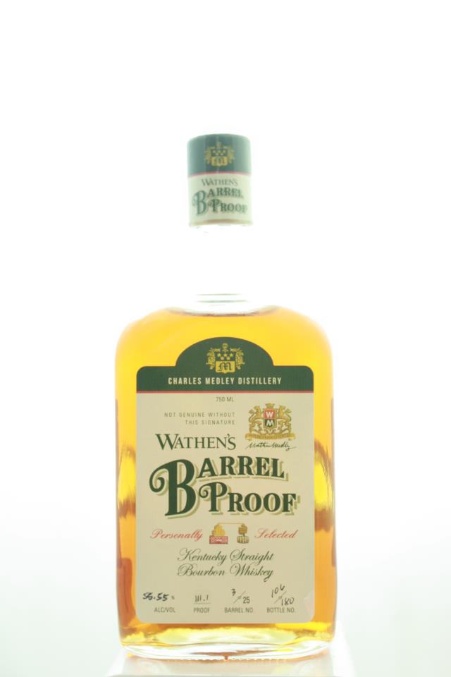 Charles Medley Wathen's Kentucky Straight Bourbon Whiskey Barrel Proof Personally Selected Barrel 3/25 NV