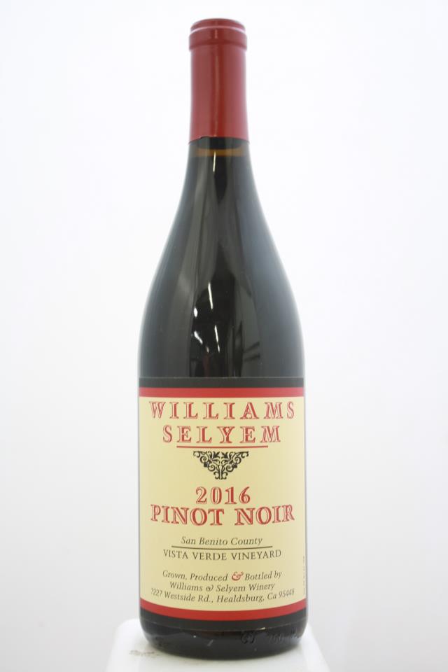Williams Selyem Pinot Noir Vista Verde Vineyard 2016