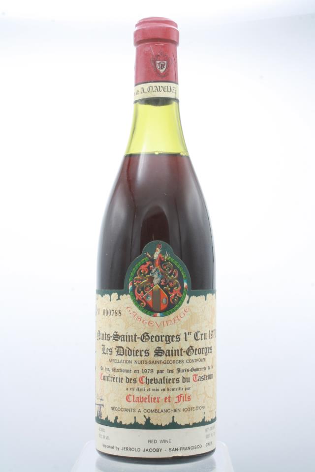 Clavelier et Fils Nuits-Saint-Georges Les Didiers Saint-Georges Confrérie des Chevaliers du Tastevin 1971
