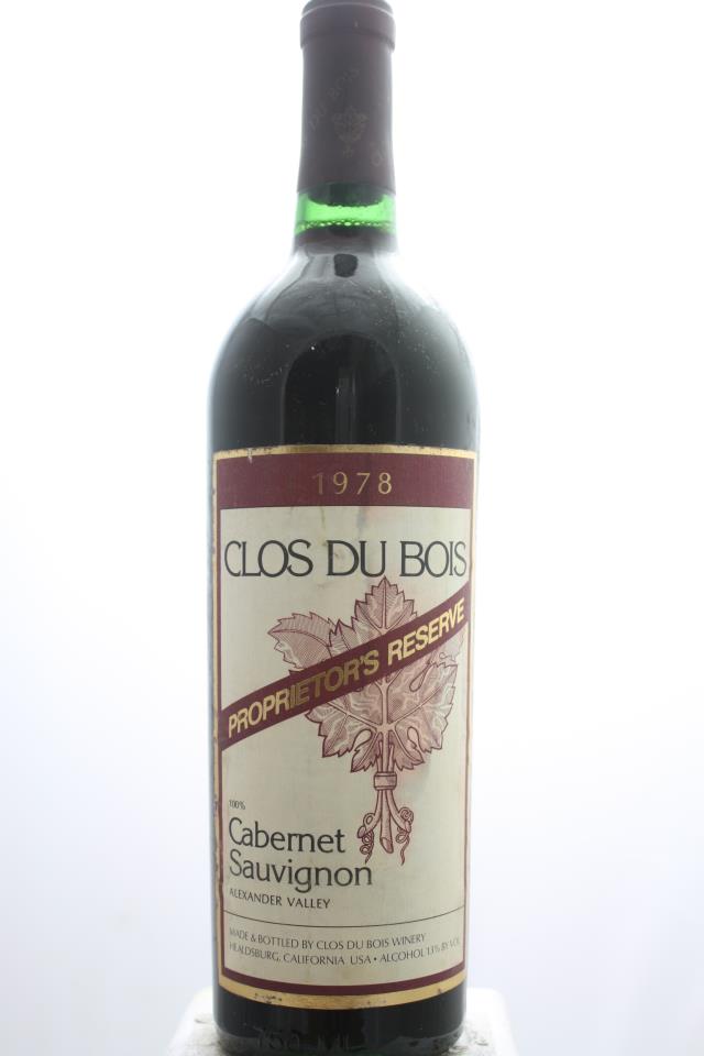 Clos du Bois Cabernet Sauvignon Estate Proprietor's Reserve 1978