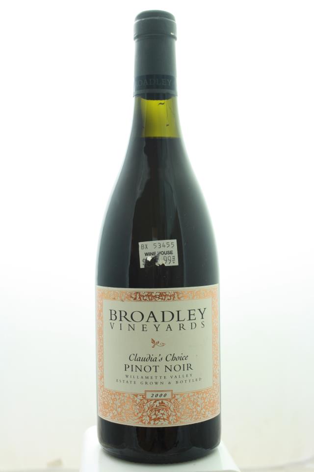 Broadley Cellars Pinot Noir Claudia`s Choice 2000