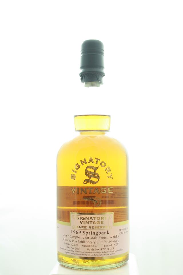 Signatory Vintage Springbank Single Campbeltown Malt Scoth Whisky Rare Reserve 34-Years-Old 1969