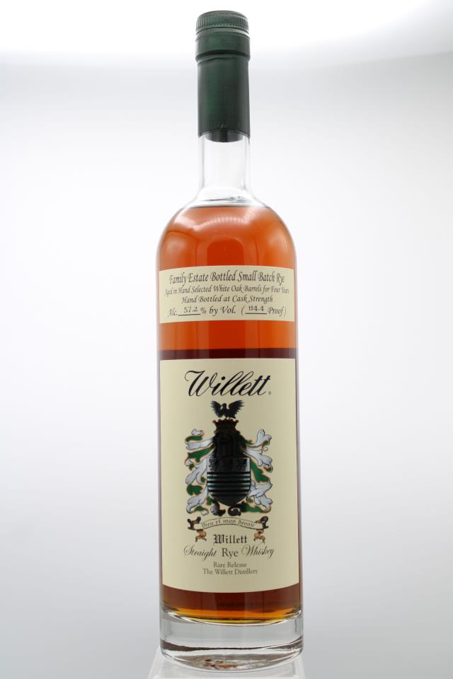 Willett Straight Rye Whiskey Rare Release Small Batch Aged in White Oak Barrels for Four Years Cask Strength NV