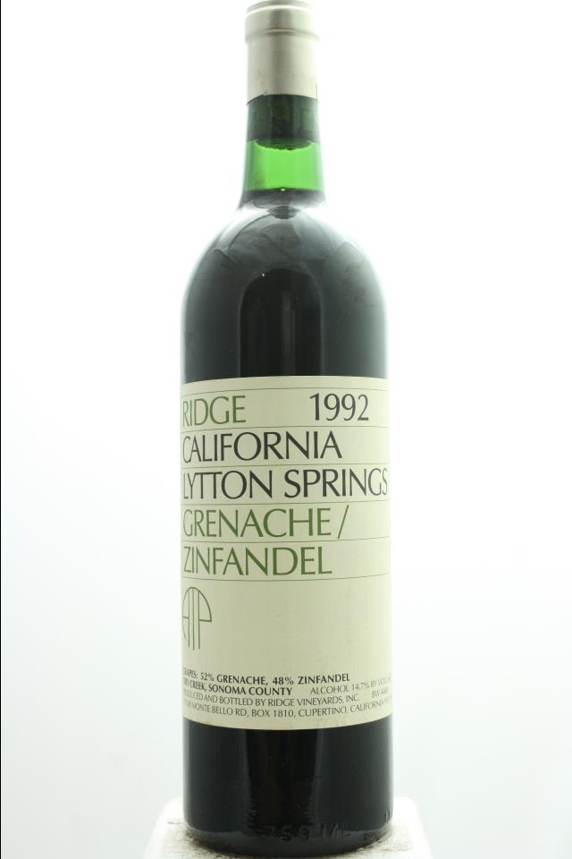 Ridge Vineyards Grenache / Zinfandel Lytton Springs ATP 1992