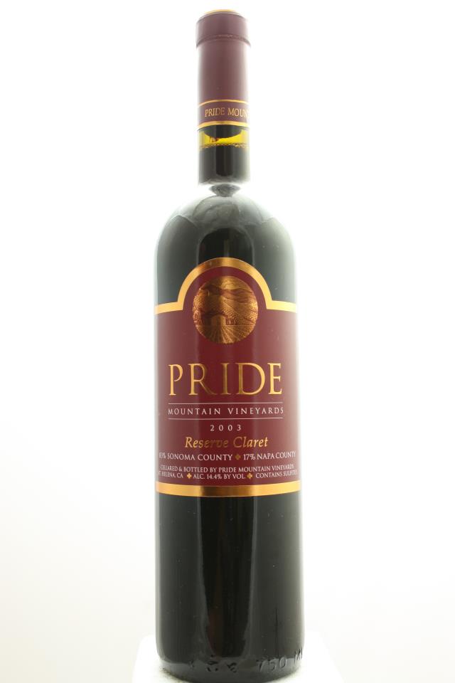 Pride Mountain Vineyards Claret Reserve Sonoma County / Napa County 2003