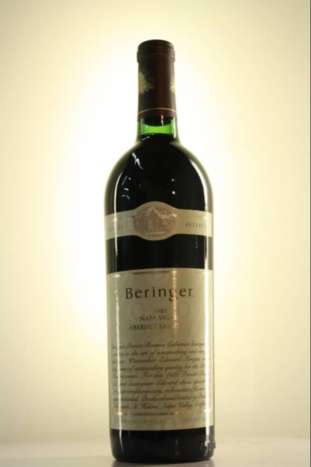 Beringer Vineyards Cabernet Sauvignon Private Reserve 1986