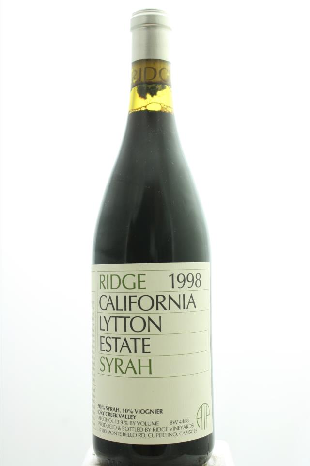 Ridge Vineyards Syrah Lytton Estate ATP 1998