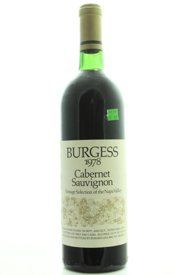 Burgess Cabernet Sauvignon Vintage Selection 1978