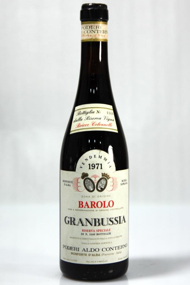 A. Conterno Barolo Riserva Speciale Granbussia dalla Vigna Bricco Colonnello 1971