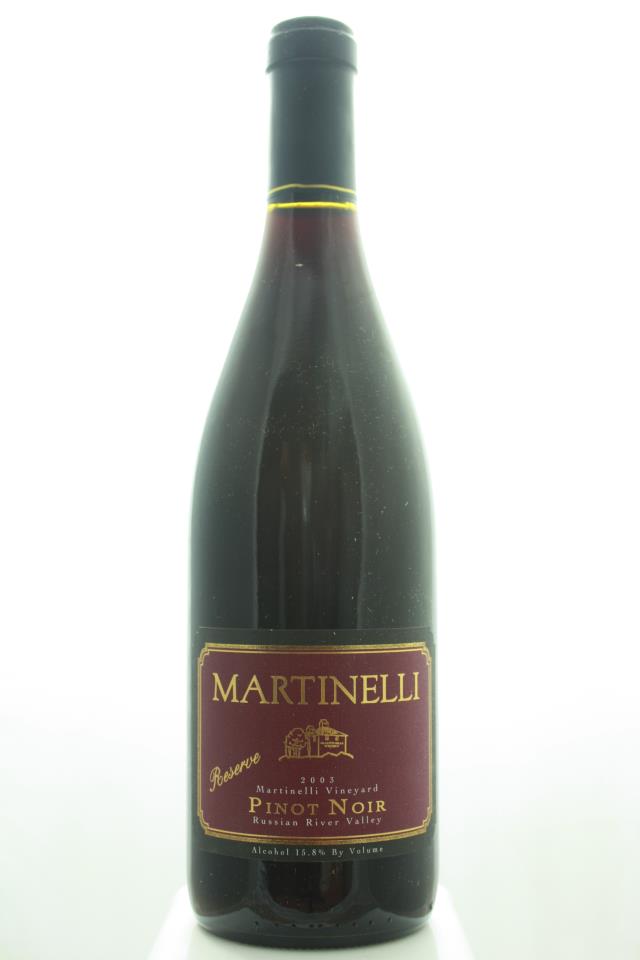 Martinelli Pinot Noir Reserve Martinelli Vineyard 2003