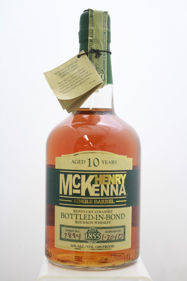 Henry McKenna Single Barrel Kentucky Straight Bottled-In-Bond Bourbon Whiskey 10-Year-Old NV