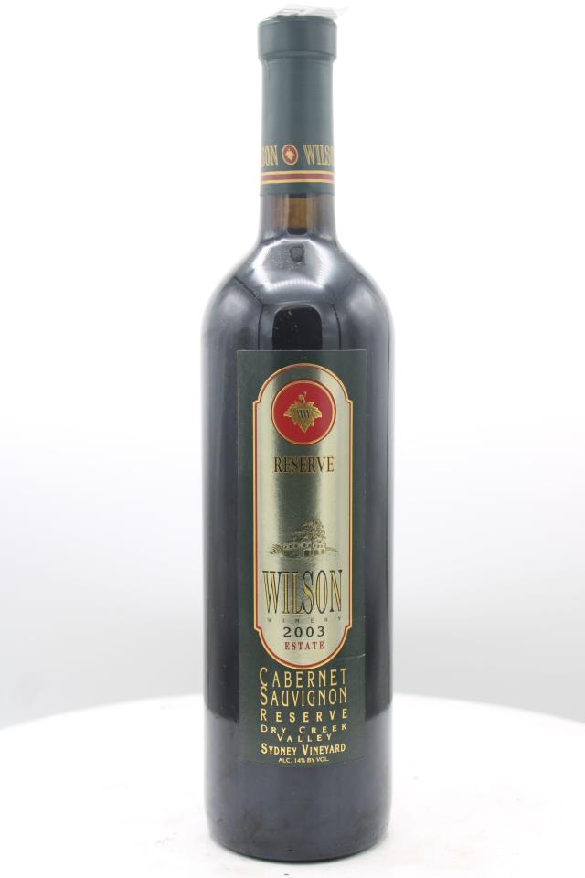 Wilson Cabernet Sauvignon Reserve Sydney Vineyard 2003