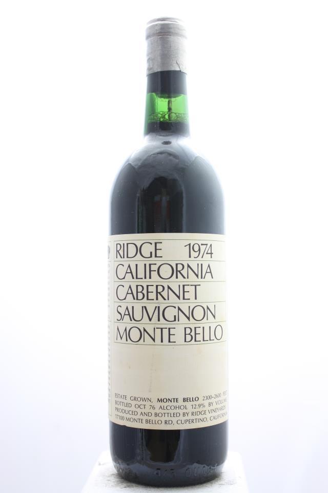 Ridge Vineyards Cabernet Sauvignon Estate Monte Bello 1974