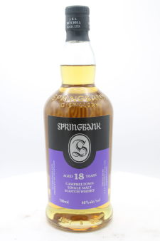 Springbank (J & A Mitchell & Co) Campbeltown Single Malt Scotch Whisky 18-Years-Old NV