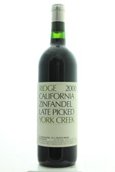 Ridge Vineyards Zinfandel York Creek Late Picked 2000