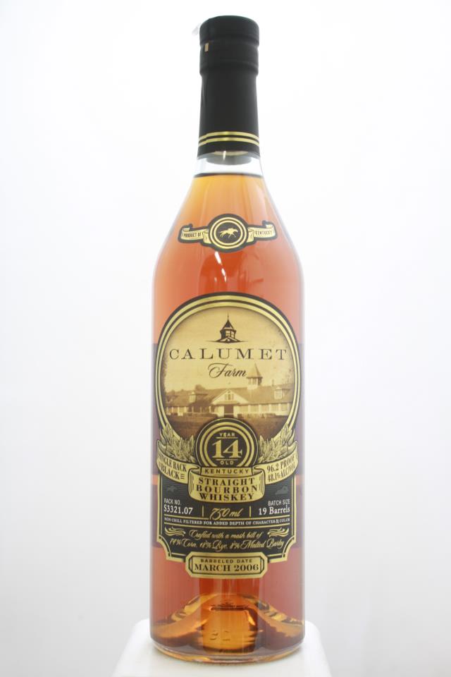 Calumet Farm Kentucky Straight Bourbon Whiskey Single Rack Black 14-Year-Old NV