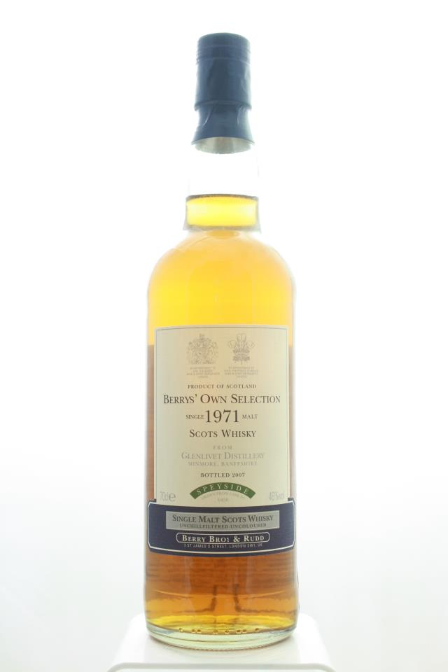 Berry Bros & Rudd Glenleivet Distillery Single Malt Scotch Whisky Berrys' Own Selection 1971