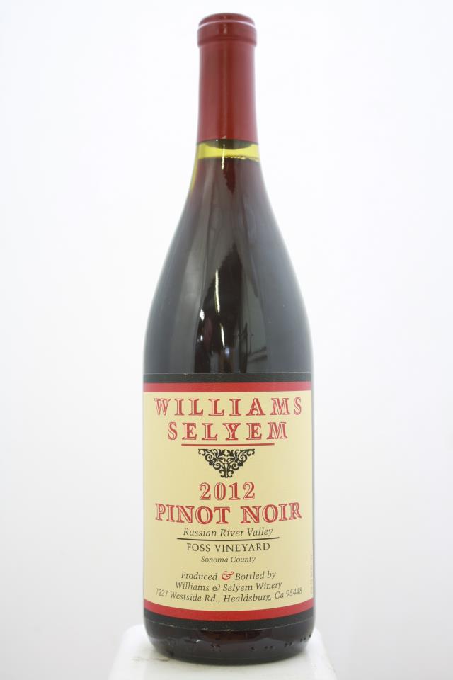 Williams Selyem Pinot Noir Foss Vineyard 2012