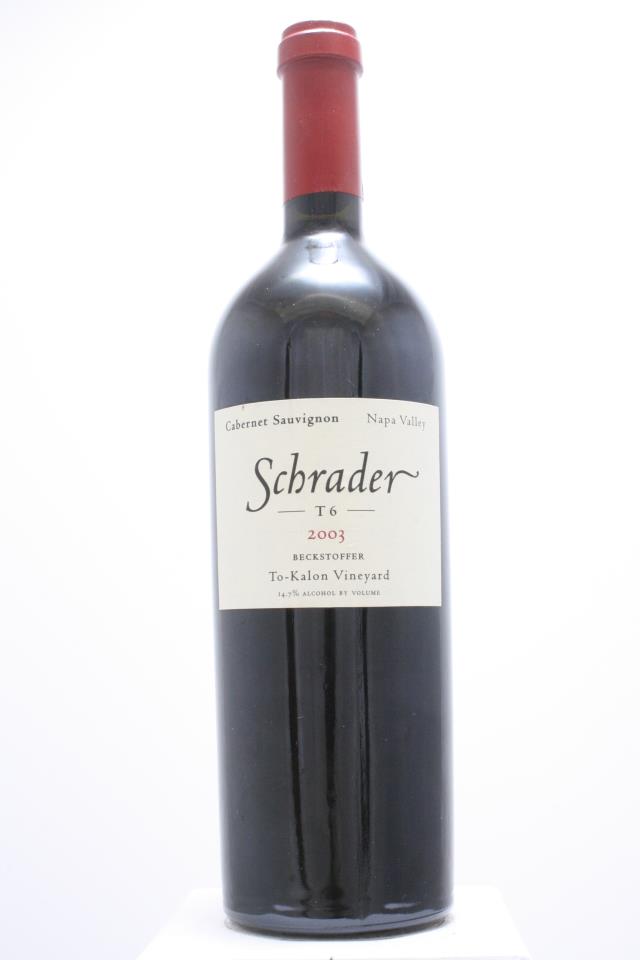 Schrader Cabernet Sauvignon T6 Beckstoffer To Kalon Vineyard 2003