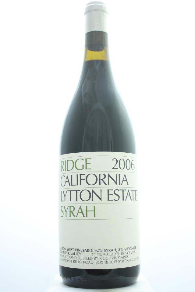 Ridge Vineyards Syrah Estate Lytton West Vineyard ATP 2006