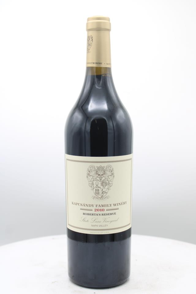 Kapcsandy Family Winery Roberta's Reserve State Lane Vineyard 2010
