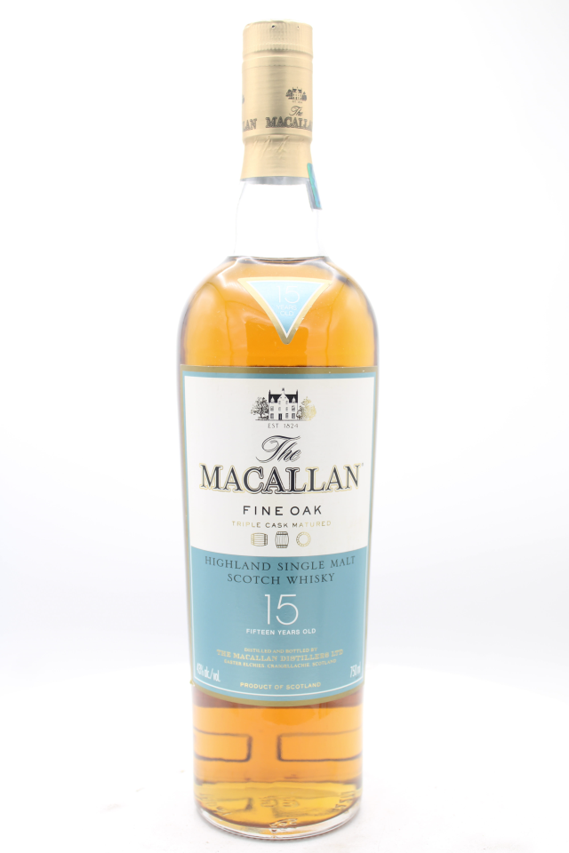 The Macallan Highland Single Malt Scotch Whisky Fine Oak Triple Cask Matured 15-Years-Old NV