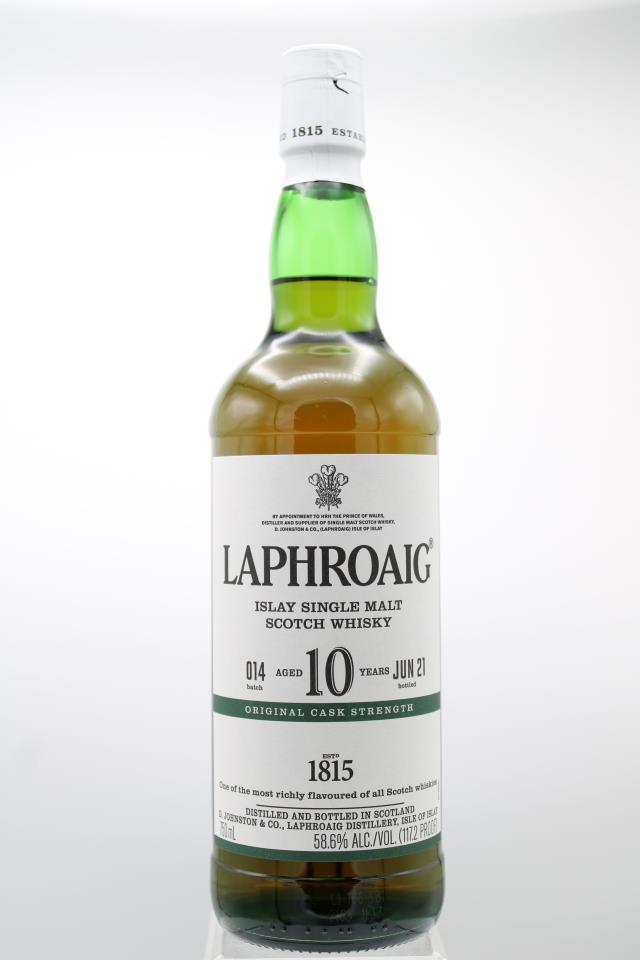 Laphroaig Islay Single Malt Scotch Whisky Original Cask Strength 10-Years-Old NV