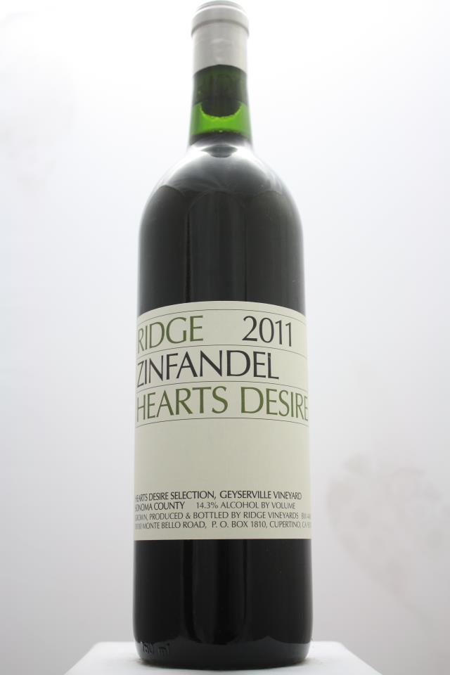 Ridge Zinfandel Geyersville Vineyard Hearts Desire Selection 2011