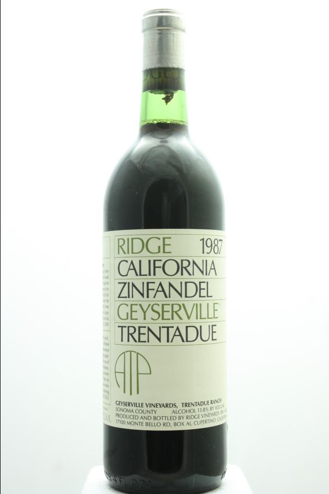 Ridge Vineyards Zinfandel Geyserville Trentadue Ranch 1987