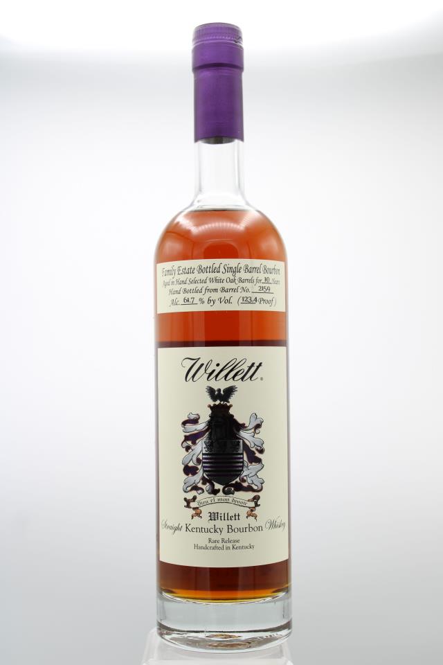 Willett Family Estate Single Barrel Straight Kentucky Bourbon Whiskey Rare Release 10-Years-Old NV