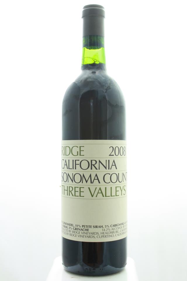 Ridge Vineyards Proprietary Red Three Valleys 2008