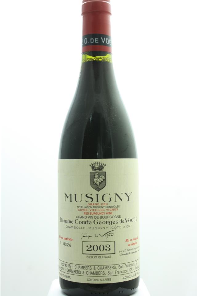 Comte Georges de Vogüé Musigny Cuvée Vieilles Vignes 2003