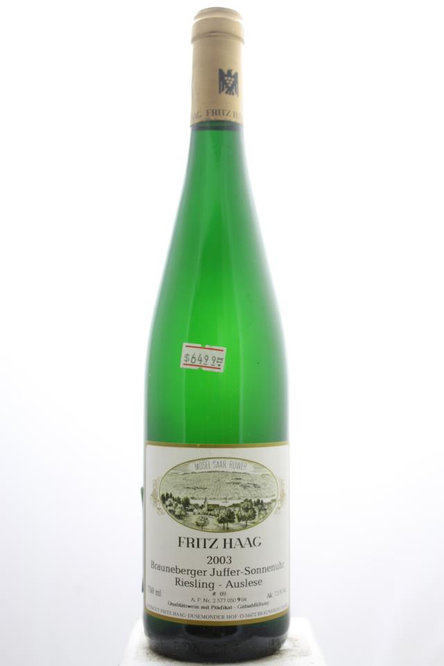 Fritz Haag Brauneberger Juffer-Sonnenuhr Riesling Auslese Goldkapsel #9 2003