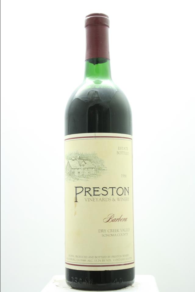 Preston Vineyards Barbera 1986