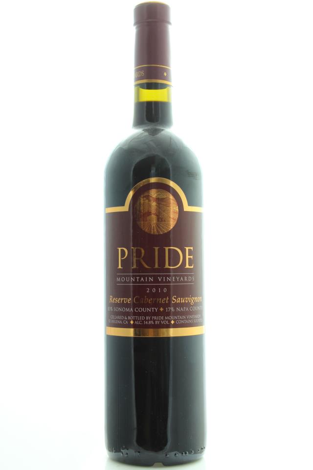 Pride Mountain Vineyards Cabernet Sauvignon Reserve Sonoma County / Napa County 2010