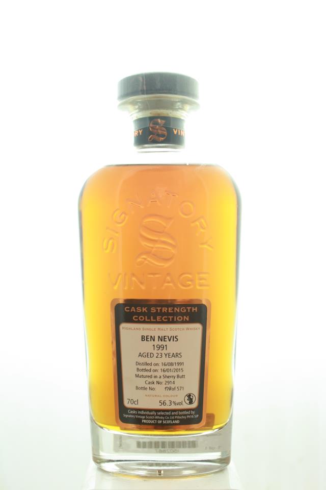 Signatory Vintage Highland Single Malt Scotch Whisky Cask Strength Collection Ben Naevis 23-Years-Old 1991