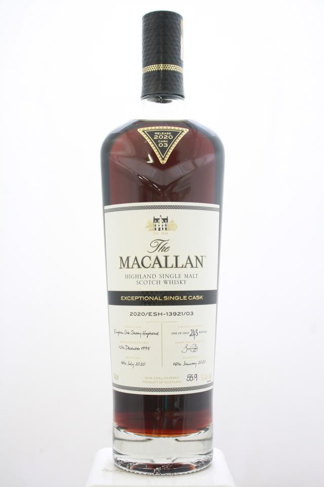 The Macallan Highland Single Malt Scotch Whisky Exceptional Single Cask 2020/ESH-13921/03 2020 Release NV
