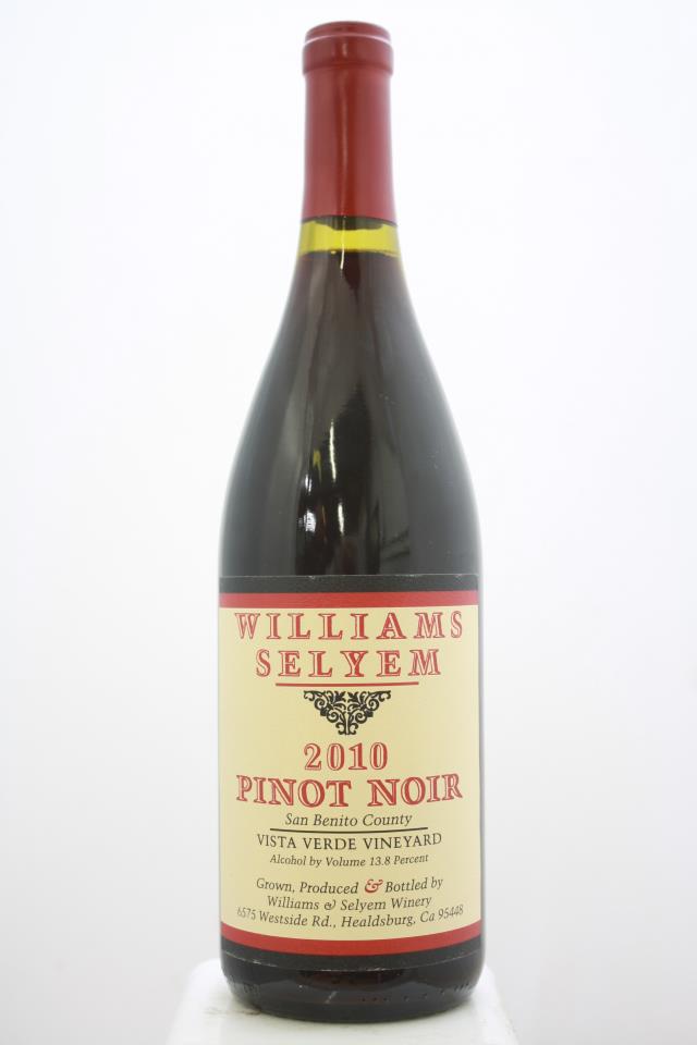 Williams Selyem Pinot Noir Vista Verde Vineyard 2010