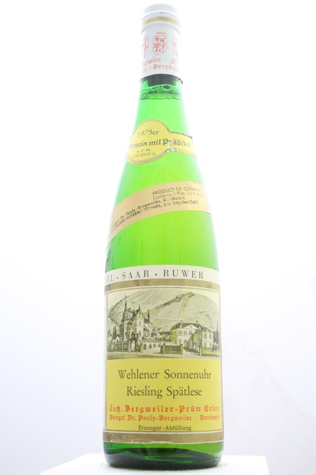 Bergweiler-Prüm Erben Wehlener Sonnenuhr Riesling Spätlese #29 1975