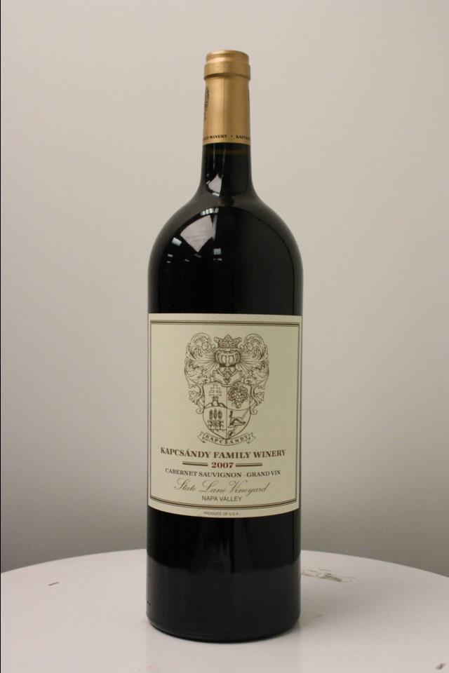 Kapcsandy Family Winery Cabernet Sauvignon Grand Vin State Lane Vineyard 2007