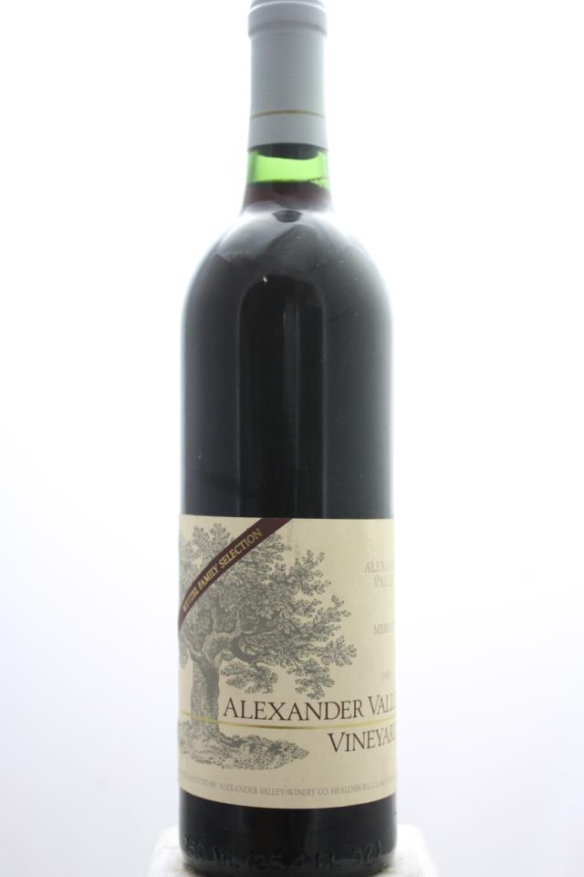 Alexander Valley Vineyards Merlot Wetzel Family Selection 1985