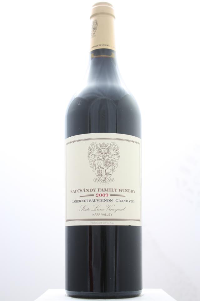 Kapcsándy Family Winery Cabernet Sauvignon Estate Grand Vin State Lane Vineyard 2009