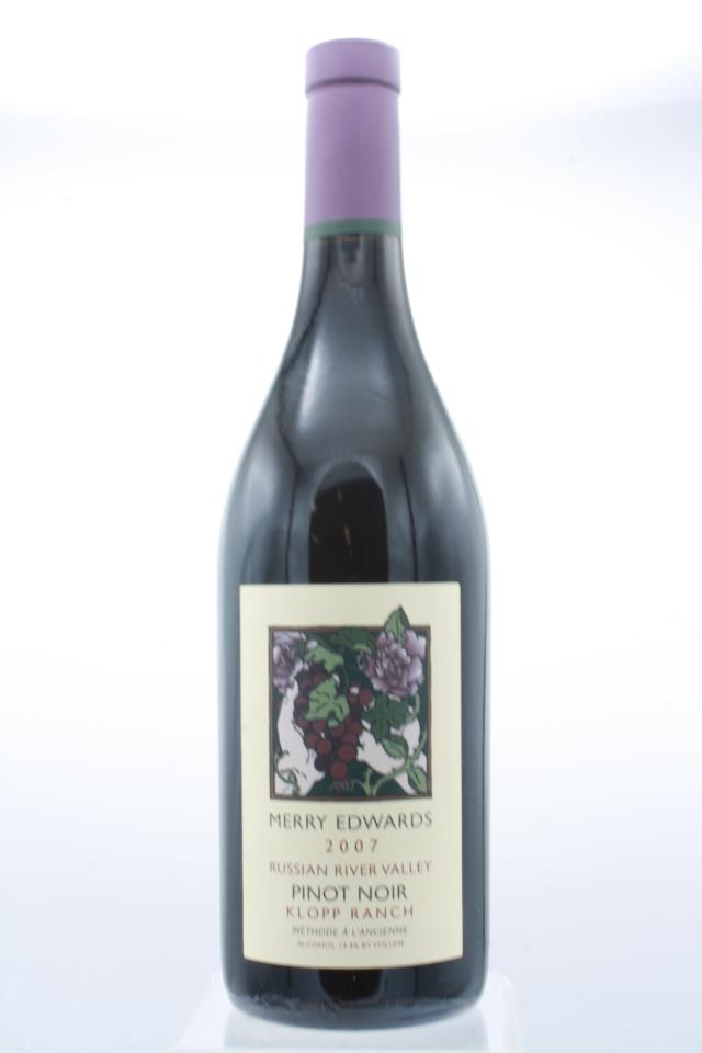 Merry Edwards Pinot Noir Klopp Ranch Méthode à l'Ancienne 2007