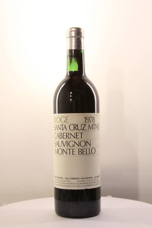 Ridge Vineyards Cabernet Sauvignon Monte Bello 1978