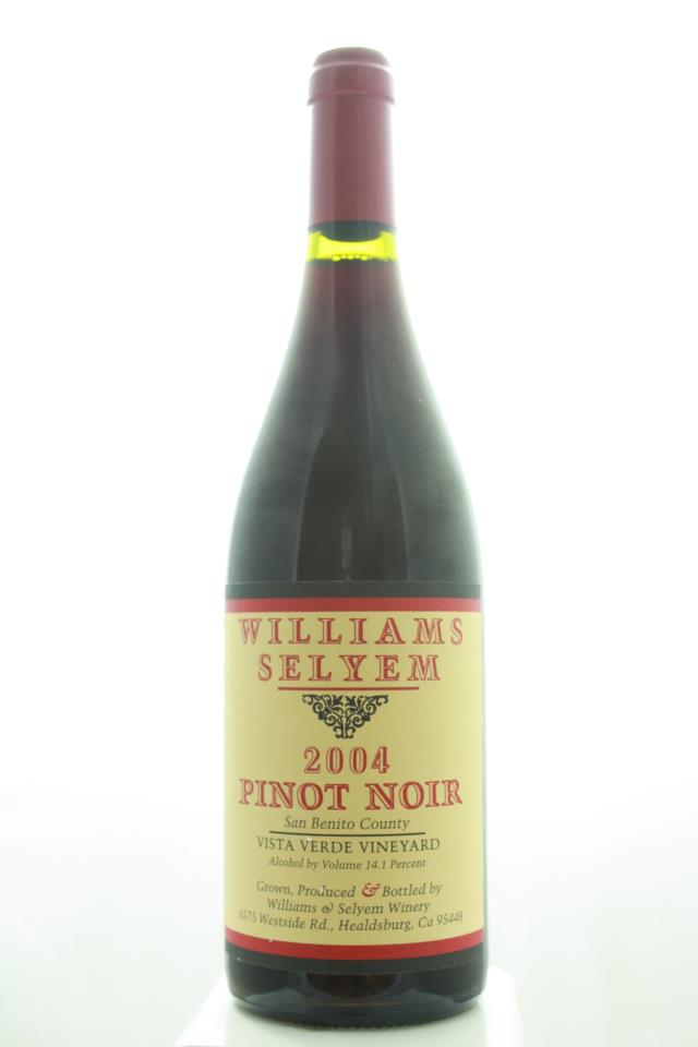 Williams Selyem Pinot Noir Vista Verde Vineyard 2004