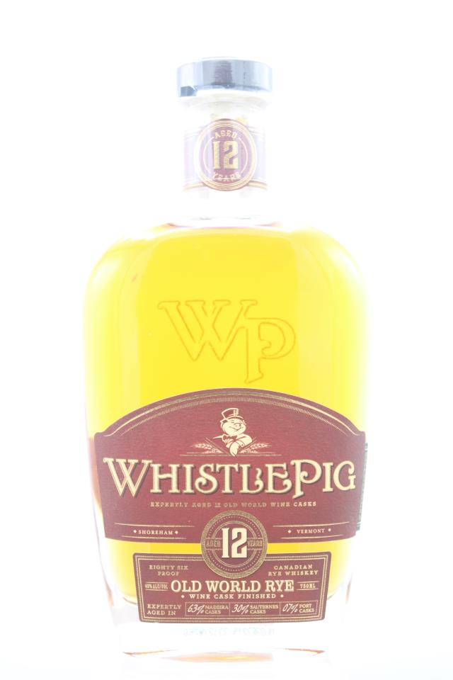 WhistlePig Canadian Rye Whiskey Old World Rye Wine Cask Finished Aged 12 Years NV