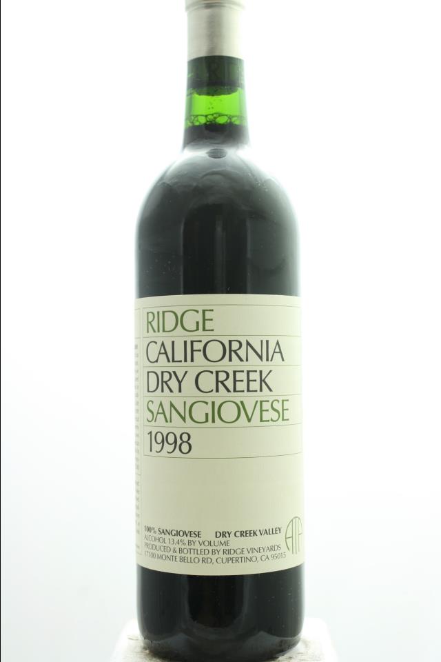 Ridge Vineyards Sangiovese Dry Creek Valley ATP 1998